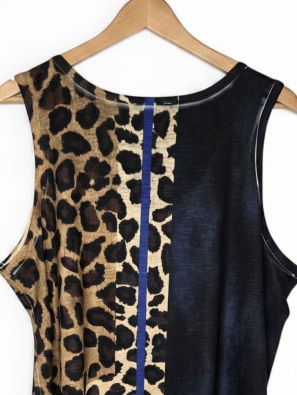NWT Democracy Asymmetrical Animal Print Tank Top Blouse Womens Wild Light 1X - Picture 3 of 8